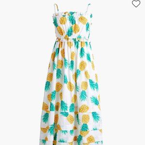 NWT J. Crew Pineapple squareneck ruffle maxi dress Size 12